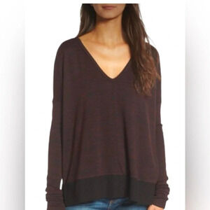 Rag & Bone Double Vee Lightweight Sweater burgundy/black Women’s Size S/P